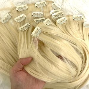 22” 16 clips hair extension clip in